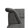 ECKSOFA Graubraun Chenille  inkl. Bettkasten, Schlaffunktion, Rücken echt, Kopfteilverstellung, Liegefläche im Originalstoff  - Chromfarben/Graubraun, KONVENTIONELL, Kunststoff/Textil (205/260cm) - Carryhome