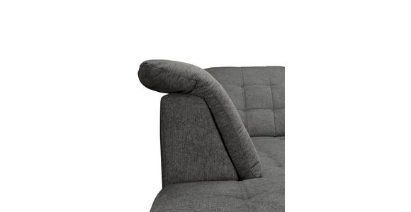 ECKSOFA Graubraun Chenille  inkl. Bettkasten, Schlaffunktion, Rücken echt, Kopfteilverstellung, Liegefläche im Originalstoff  - Chromfarben/Graubraun, KONVENTIONELL, Kunststoff/Textil (205/260cm) - Carryhome