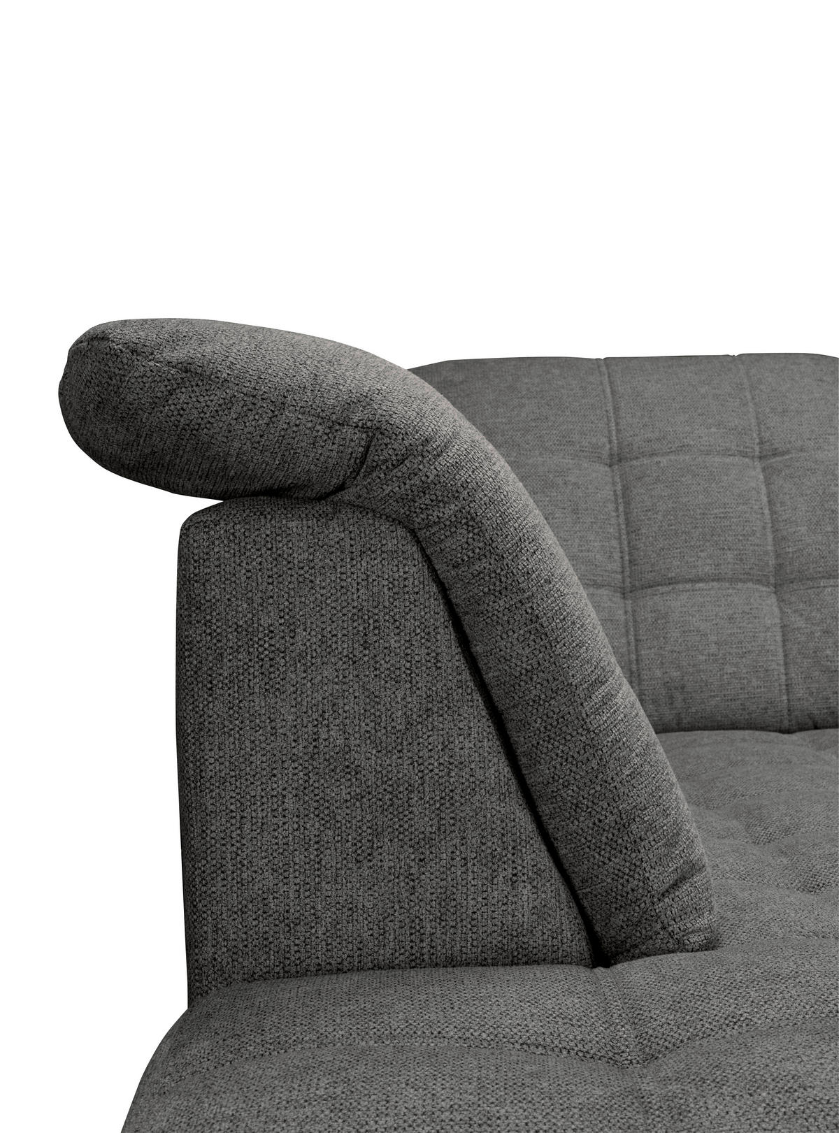 ECKSOFA Graubraun Chenille  - Chromfarben/Graubraun, KONVENTIONELL, Kunststoff/Textil (205/260cm) - Carryhome