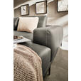 ECKSOFA  in Echtleder Grau  304/201 cm  - Schwarz/Grau, Design, Leder/Metall (304/201cm) - Belluti