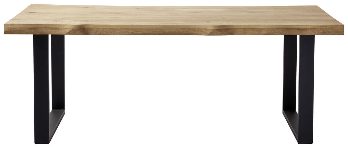 MATBORD i trä 200/100/75 cm   - svart/ekfärgad, Natur, metall/trä (200/100/75cm) - Landscape