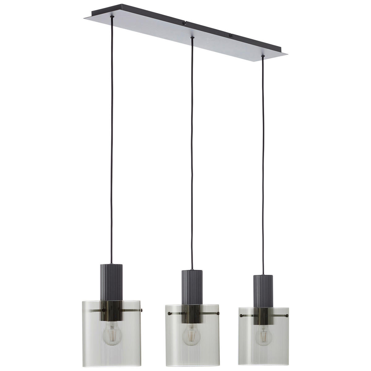 PENDELLEUCHTE 98/150/18 cm   - Anthrazit, Trend, Glas/Metall (98/150/18cm) - Brilliant