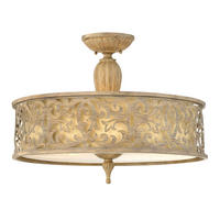 DECKENLEUCHTE  52.1/38.1 cm    - Champagner, Romantik / Landhaus, Glas/Textil (52.1/38.1cm) - Elstead Lighting