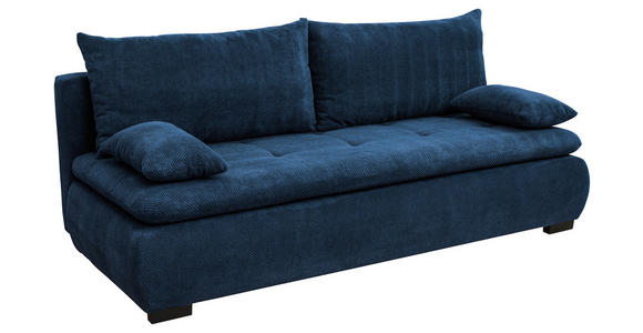 SCHLAFSOFA in Webstoff, Plüsch Dunkelblau  - Schwarz/Dunkelblau, KONVENTIONELL, Textil (203/72-96/98cm) - Novel