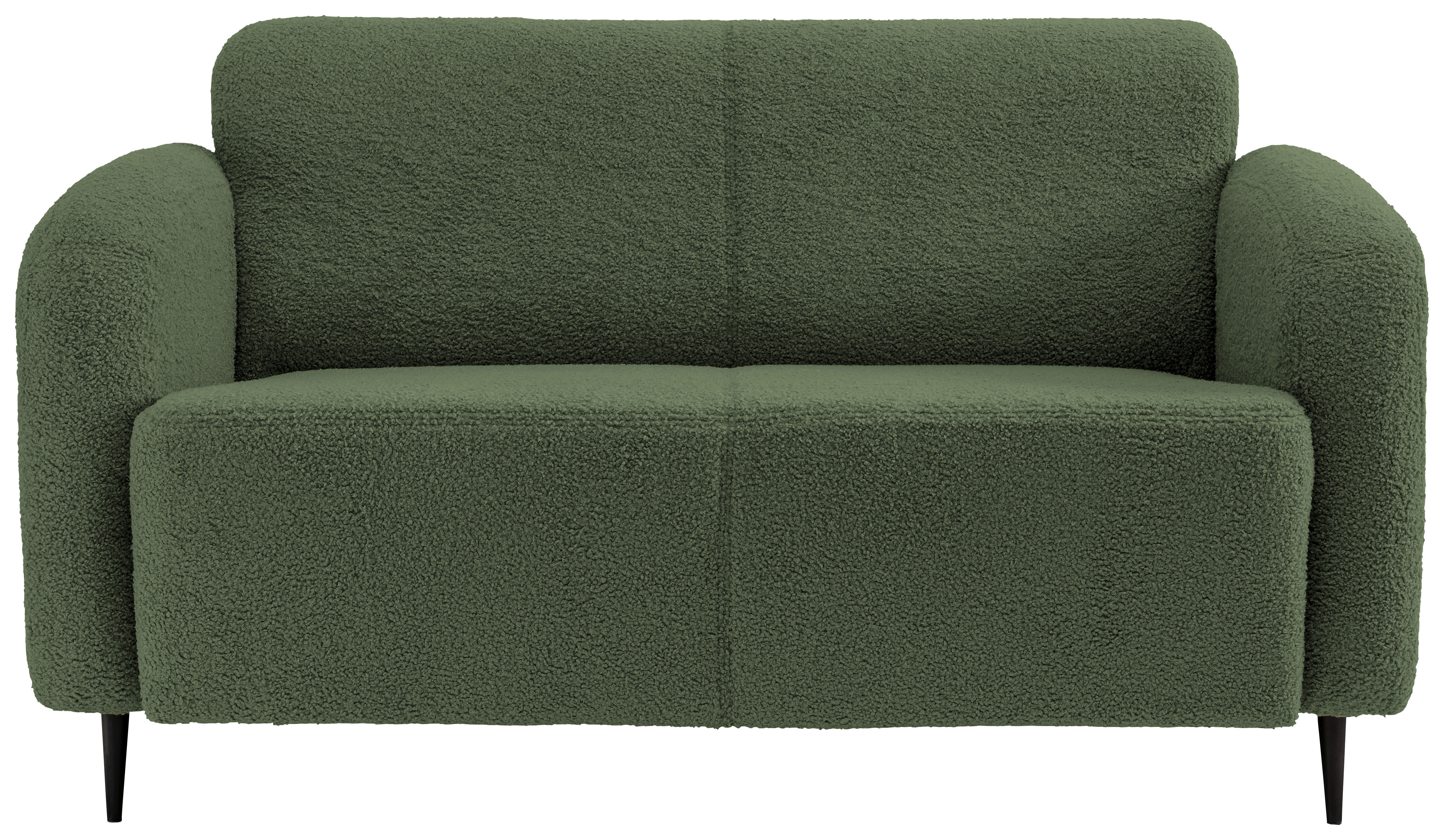 2-SITZER-SOFA Teddystoff Dunkelgrün  - Dunkelgrün/Schwarz, MODERN, Textil/Metall (140/76/90cm) - Livetastic