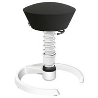 BÜROHOCKER Weiß, Schwarz  - Schwarz/Weiß, Basics, Textil/Metall (55/45,66/55cm) - Aeris