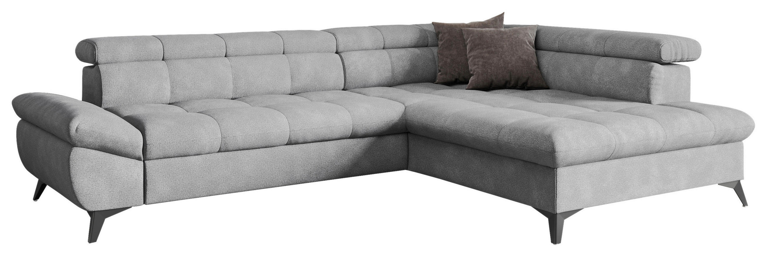 SEDACIA SÚPRAVA, textil, sivá - čierna/sivá, Basics, kov/textil (296/78/96/201cm) - Welnova