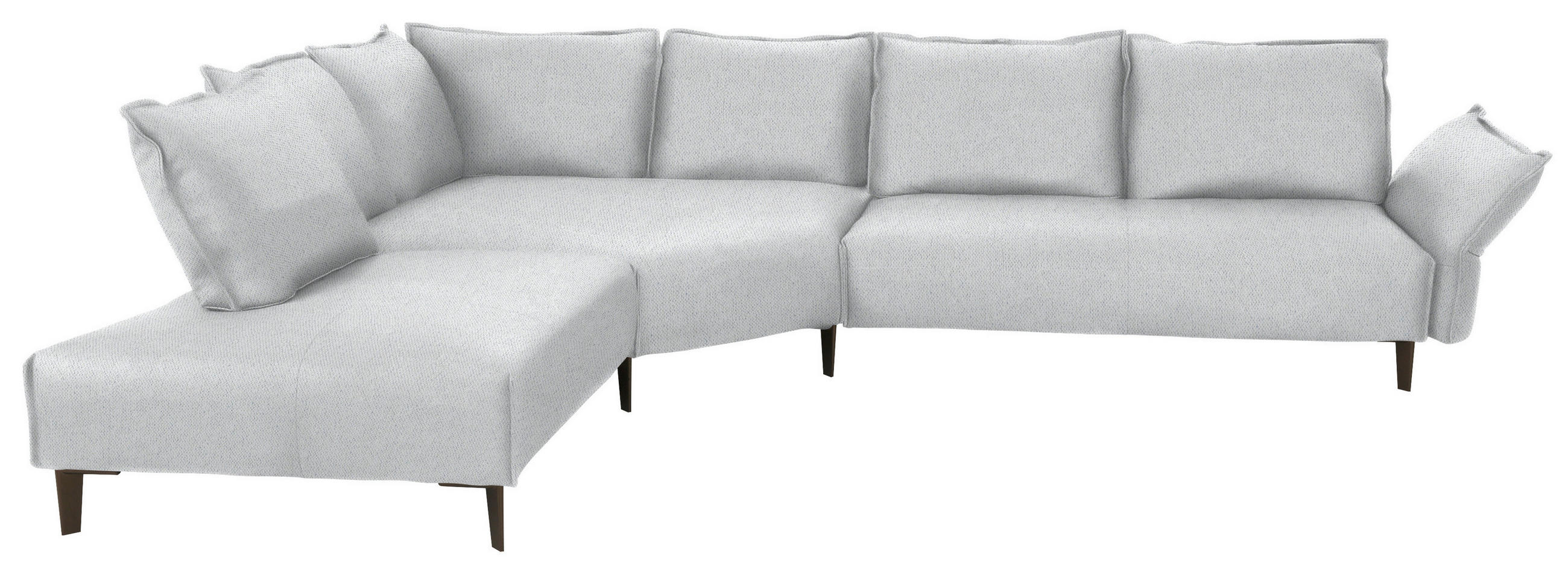 ECKSOFA in Webstoff Hellgrau  - Hellgrau/Schwarz, Modern, Textil/Metall (272/340cm) - W.Schillig