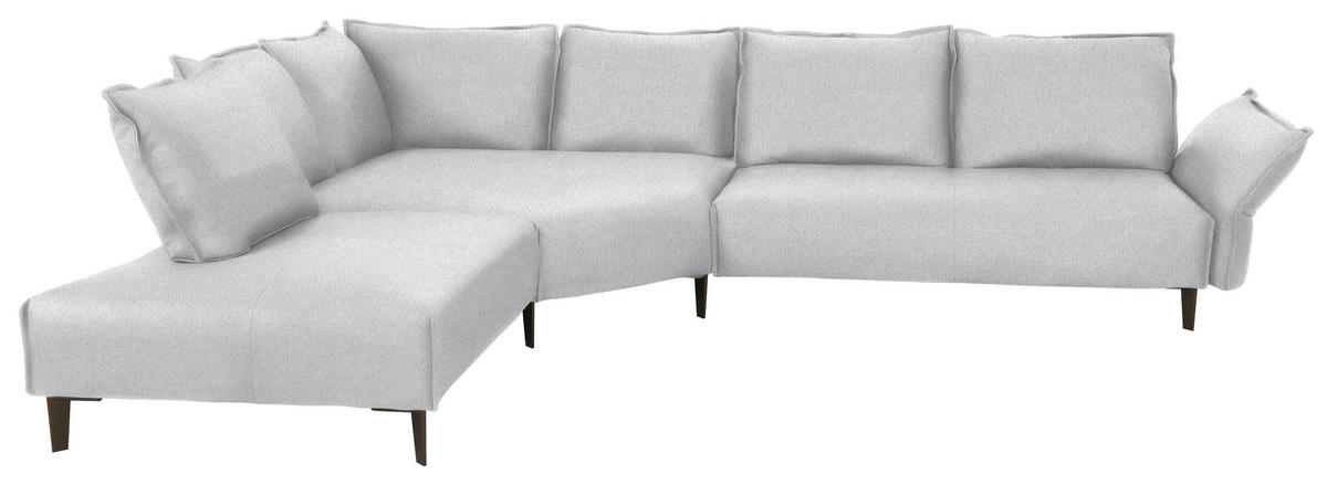 ECKSOFA in Webstoff Hellgrau  272/340 cm  - Hellgrau/Schwarz, MODERN, Textil/Metall (272/340cm) - W.Schillig