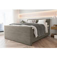 BOXSPRINGBETT 180/200 cm  in Graubraun  - Graubraun/Schwarz, KONVENTIONELL, Textil/Metall (180/200cm) - Carryhome