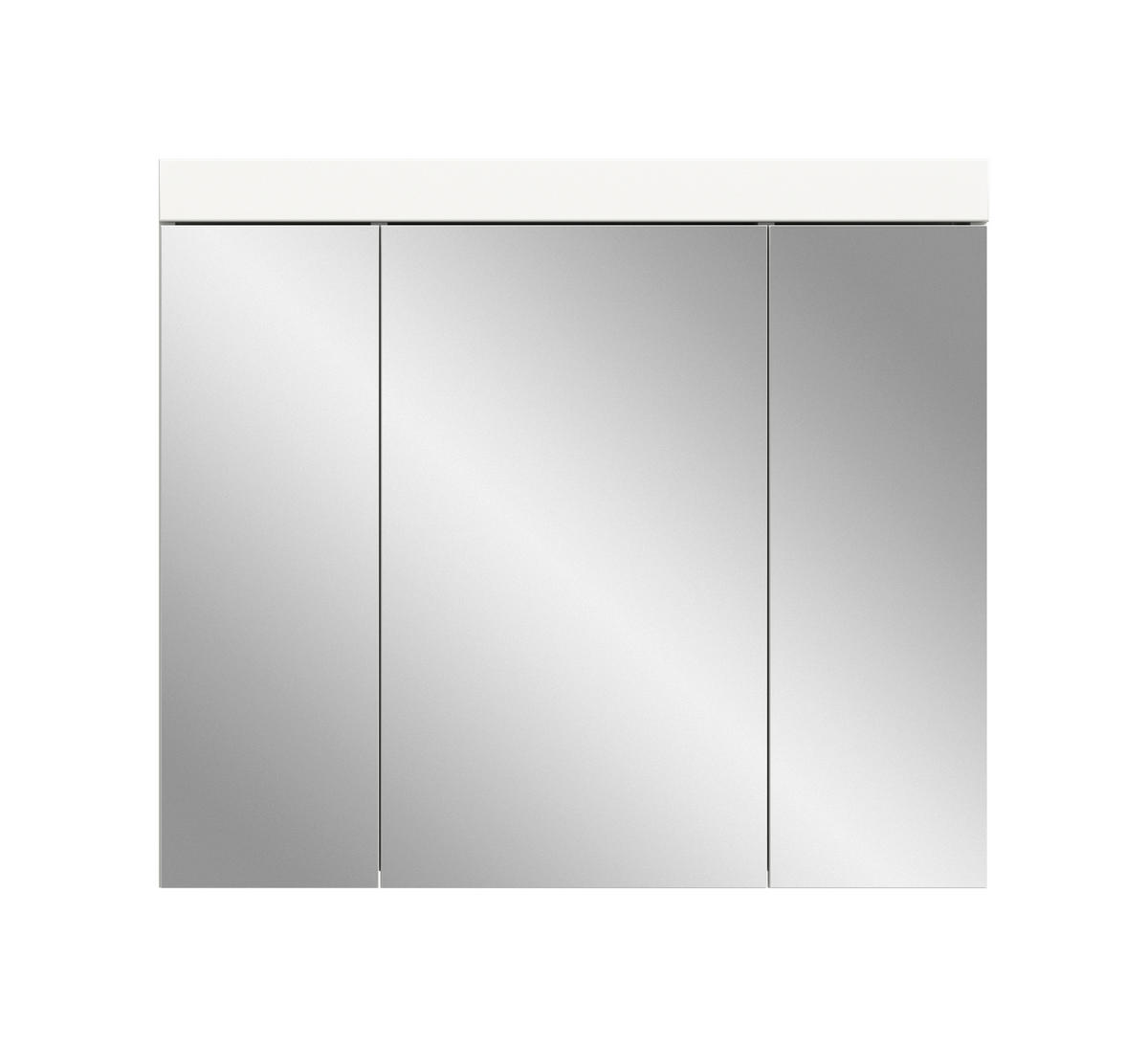SPIEGELSCHRANK 80/70/18 cm  - Weiß, Trend, Glas/Holzwerkstoff (80/70/18cm) - MID.YOU