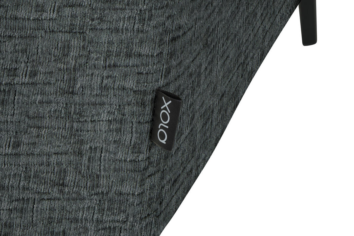 ECKSOFA in Chenille Grau  205/280 cm  - Schwarz/Grau, Design, Textil/Metall (205/280cm) - Xora