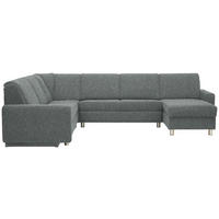 WOHNLANDSCHAFT  in Mikrovelours Graugrün  - Alufarben/Graugrün, KONVENTIONELL, Kunststoff/Textil (236/322/158cm) - Sedda