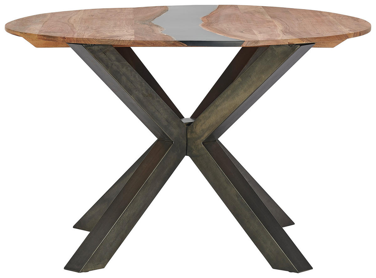 ESSTISCH in Holz, Metall  - Schwarz/Naturfarben, Trend, Holz/Metall (120/76/120cm) - Livetastic