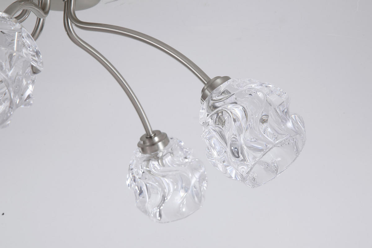 DECKENLEUCHTE Astral  - Nickelfarben, Design, Glas/Metall (60/24/60cm)