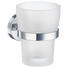 ZAHNPUTZBECHER - Chromfarben/Weiß, Basics, Glas/Metall (7,5/9,8/9,3cm)