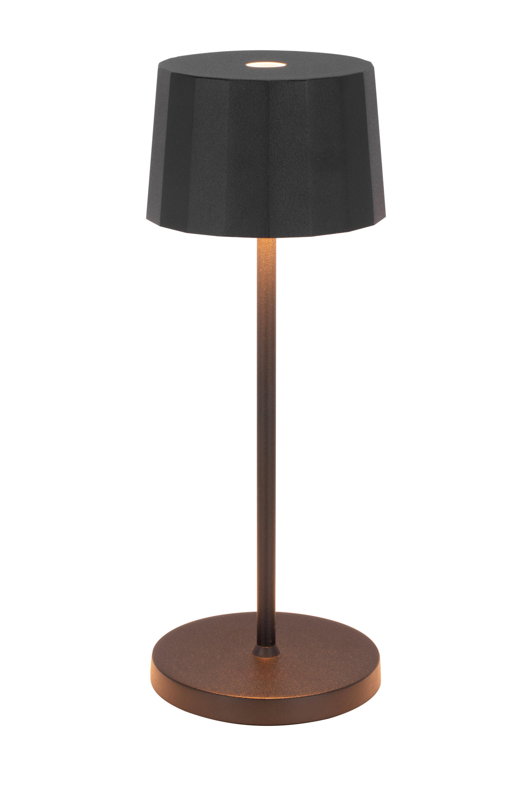 Dieter Knoll Akku-Tischleuchte Mini Pleat Schwarz 20 cm
