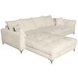 ECKSOFA in Chenille Greige  227/329 cm  - Chromfarben/Greige, KONVENTIONELL, Textil/Metall (227/329cm) - Carryhome