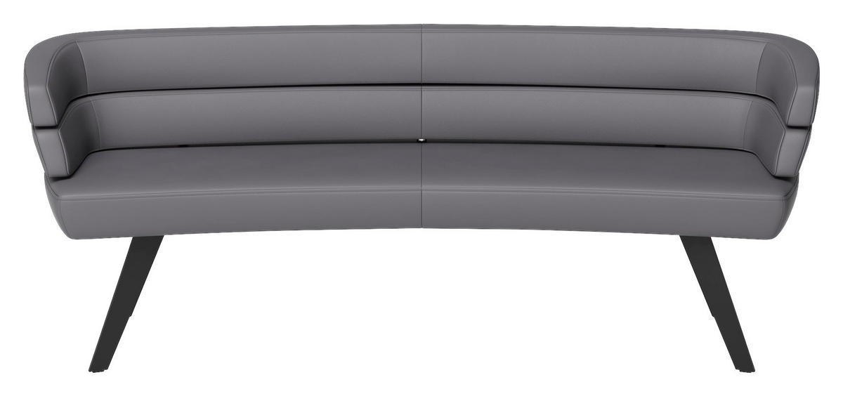 SITZBANK 229/84/77 cm Echtleder Schieferfarben  - Schieferfarben/Schwarz, Design, Leder/Metall (229/84/77cm) - Joop!