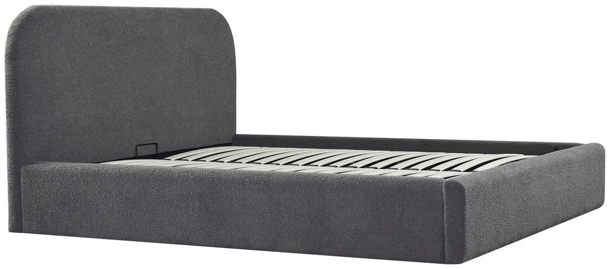 POLSTERBETT Lattenrost, Bettkasten Grau 180/200 cm  - Schwarz/Naturfarben, MODERN, Holz/Kunststoff (180/200cm) - Livetastic