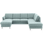 WOHNLANDSCHAFT in Flachgewebe Hellblau  - Chromfarben/Hellblau, KONVENTIONELL, Textil/Metall (168/305/200cm) - Voleo
