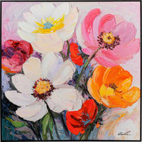 BILD Blumen  - Blau/Gelb, Design, Holz/Papier (80/80cm) - Kare-Design