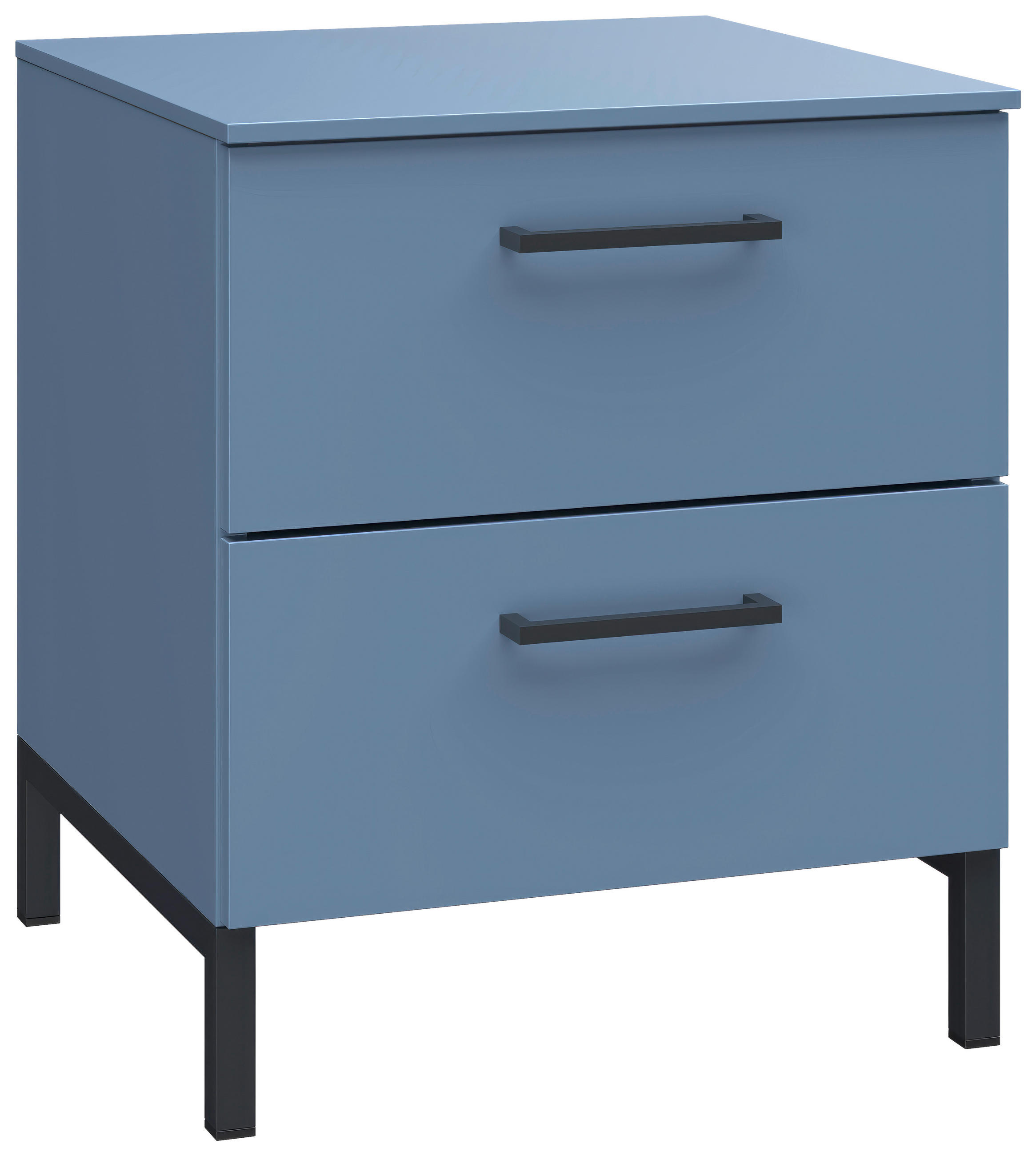 NACHTSCHRANK 42/51/41 cm  - Blau/Schwarz, Design, Holzwerkstoff/Metall (42/51/41cm) - Novel
