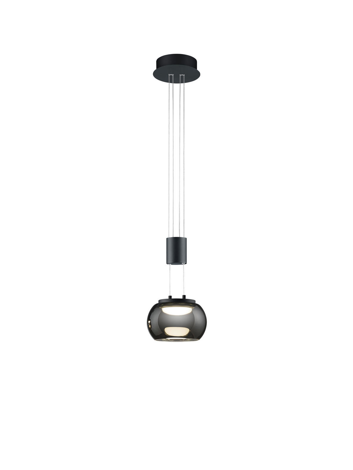 LED-HÄNGELEUCHTE 18/150 cm    - Chromfarben/Schwarz, Design, Glas/Metall (18/150cm) - Trio Leuchten