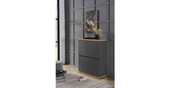 HIGHBOARD 100/121/42 cm  - Schwarz/Graphitfarben, MODERN, Holzwerkstoff (100/121/42cm) - Xora