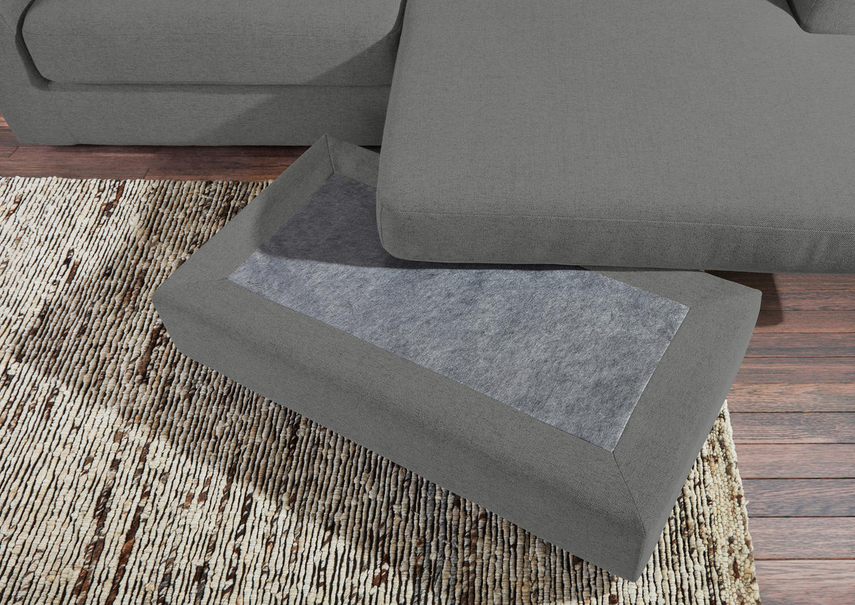 ECKSOFA Braun Flachgewebe  - Schwarz/Braun, Design, Kunststoff/Textil (235/175cm) - home24