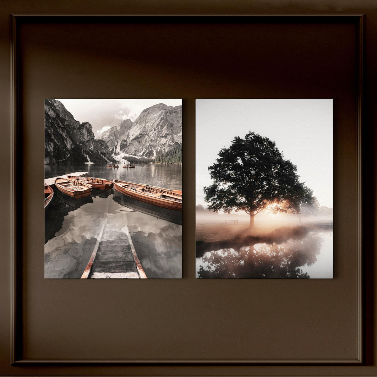 BILDERSET - Multicolor, Basics, Holz/Textil (2x32/42cm)