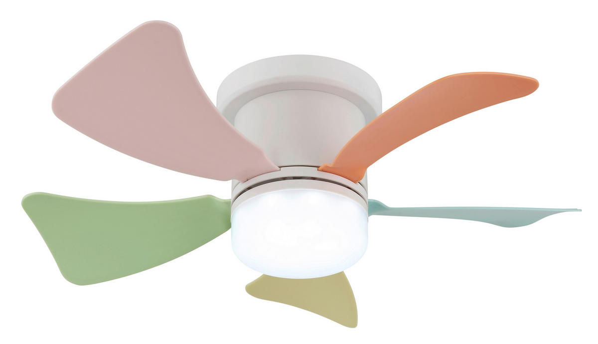 STROPNI VENTILATOR  HINES //3000-6500 K// - bela/večbarvno, Basics, kovina/umetna masa (40,6/13cm)