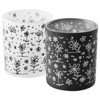 LJUSLYKTA - vit/svart, Basics, glas (9/10cm)