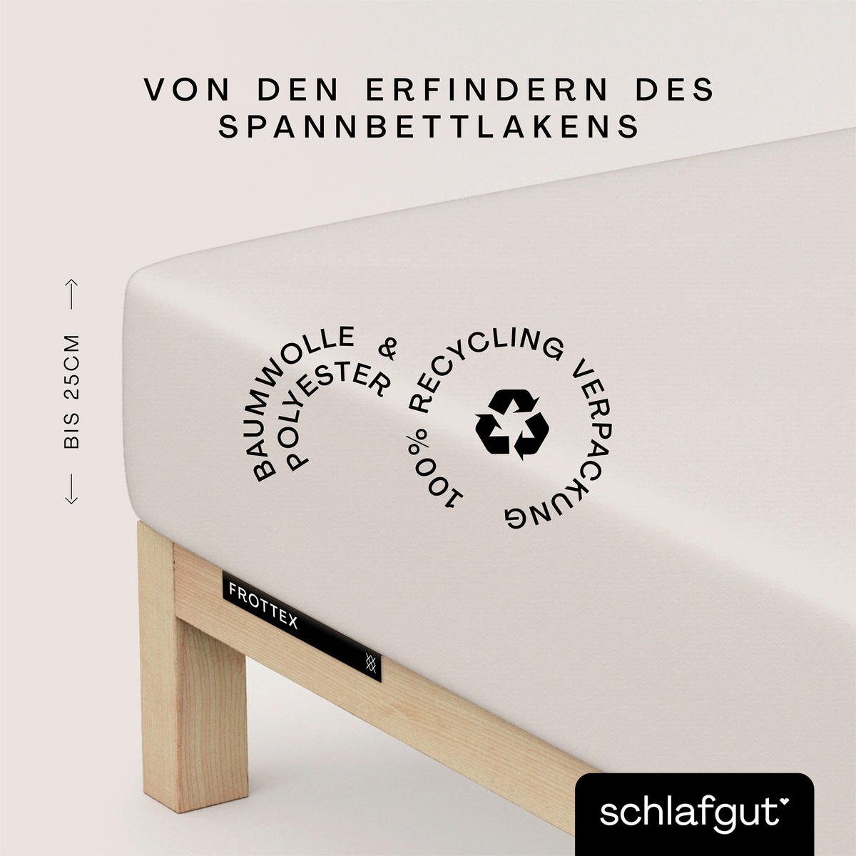 SPANNBETTTUCH FROTTEX Frottee  - Beige, Basics, Textil (100/200cm) - Schlafgut