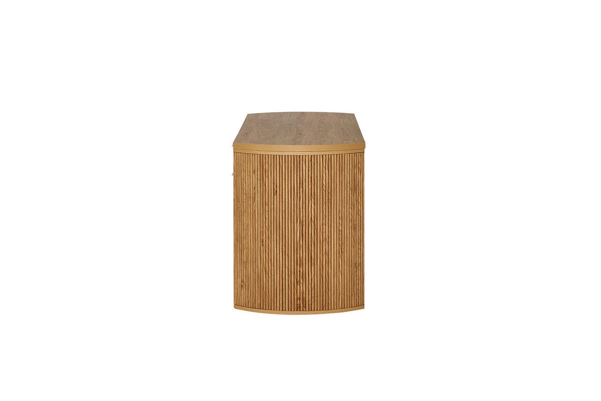 SCHREIBTISCH 148/59/75,2 cm Eichefarben Stauraum  - Eichefarben/Alufarben, MODERN, Holzwerkstoff/Metall (148/59/75,2cm) - MID.YOU