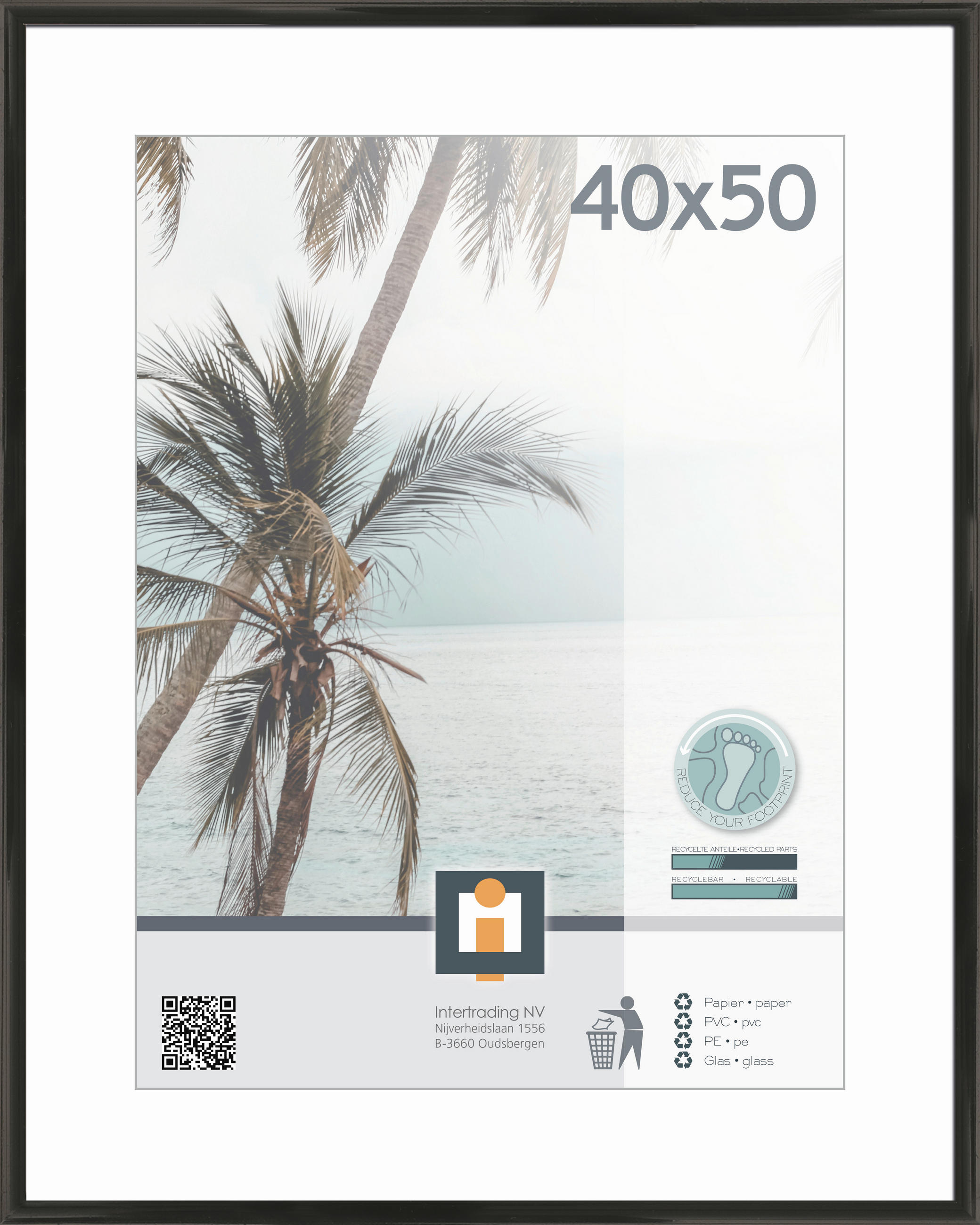 BILDERRAHMEN - Schwarz, Basics, Glas/Kunststoff (40/50cm)