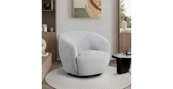 SESSEL Bouclé Grau - Schwarz/Grau, Design, Textil/Metall (84/73/84cm) - Carryhome