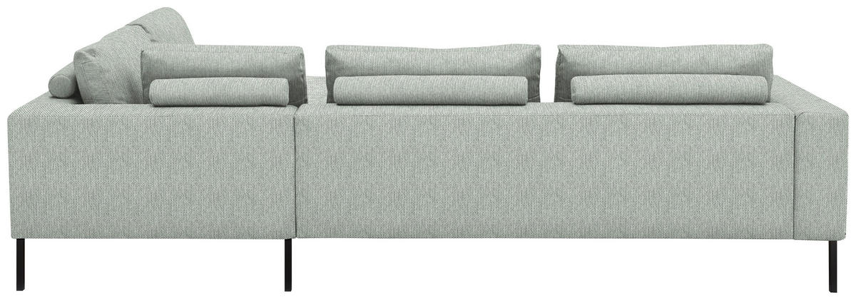 ECKSOFA  in Flachgewebe Grauweiß  308/270 cm  - Grauweiß/Schwarz, Design, Textil/Metall (308/270cm) - Pure Home Lifestyle