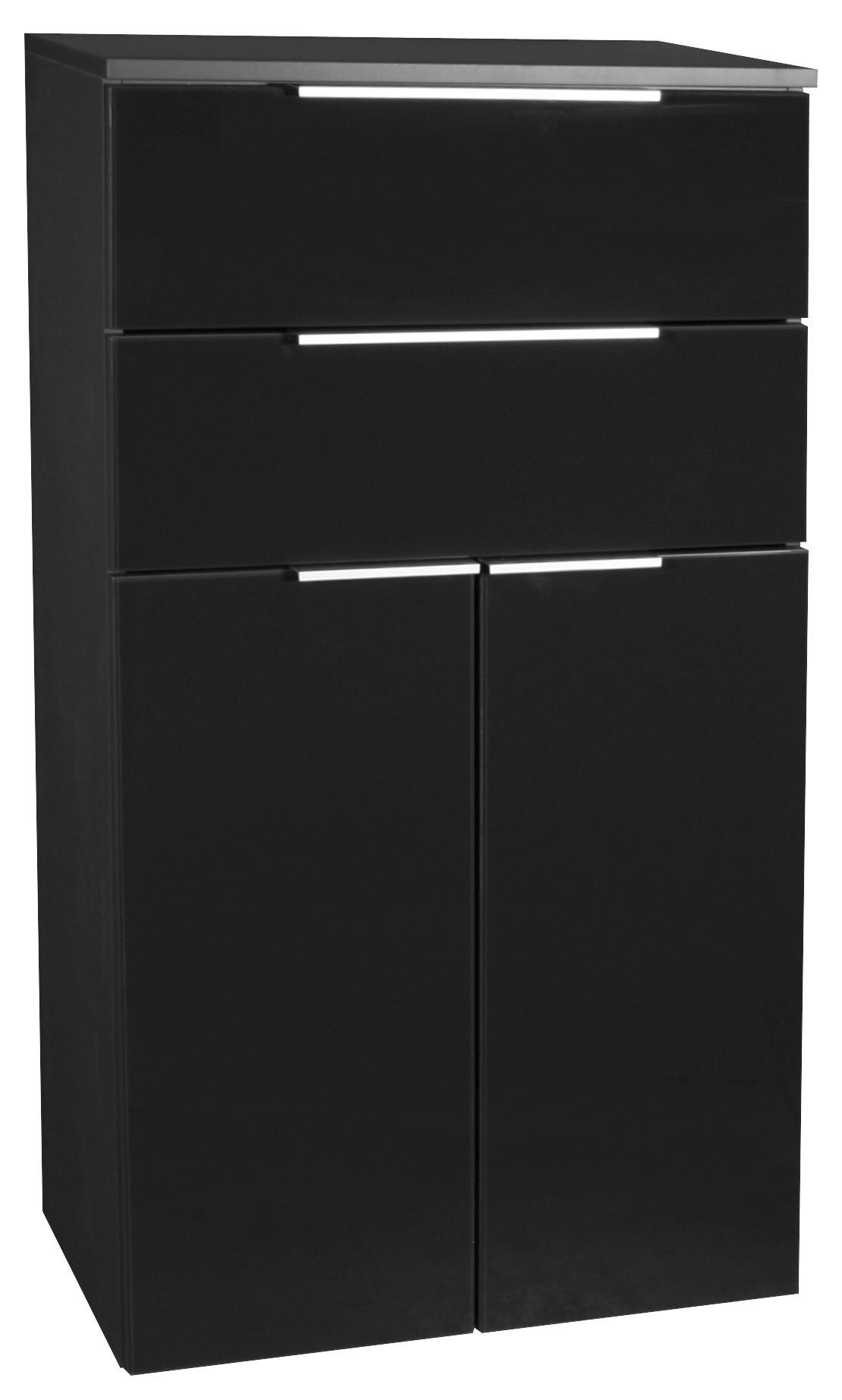 MIDISCHRANK 61/106,5/32 cm  - Anthrazit/Silberfarben, MODERN, Glas/Holzwerkstoff (61/106,5/32cm) - MID.YOU