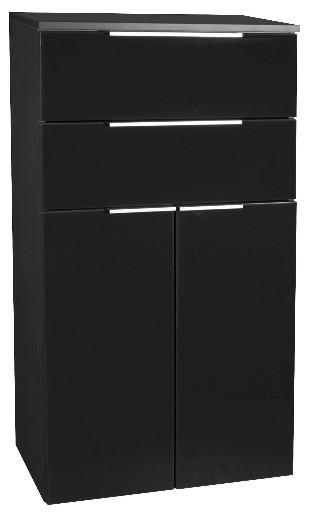 MIDISCHRANK 61/106,5/32 cm  - Anthrazit/Silberfarben, MODERN, Glas/Holzwerkstoff (61/106,5/32cm) - MID.YOU