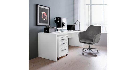 SCHREIBTISCH 180/69/75 cm Weiß Hochglanz  - Weiß Hochglanz, Design, Holzwerkstoff (180/69/75cm) - Carryhome