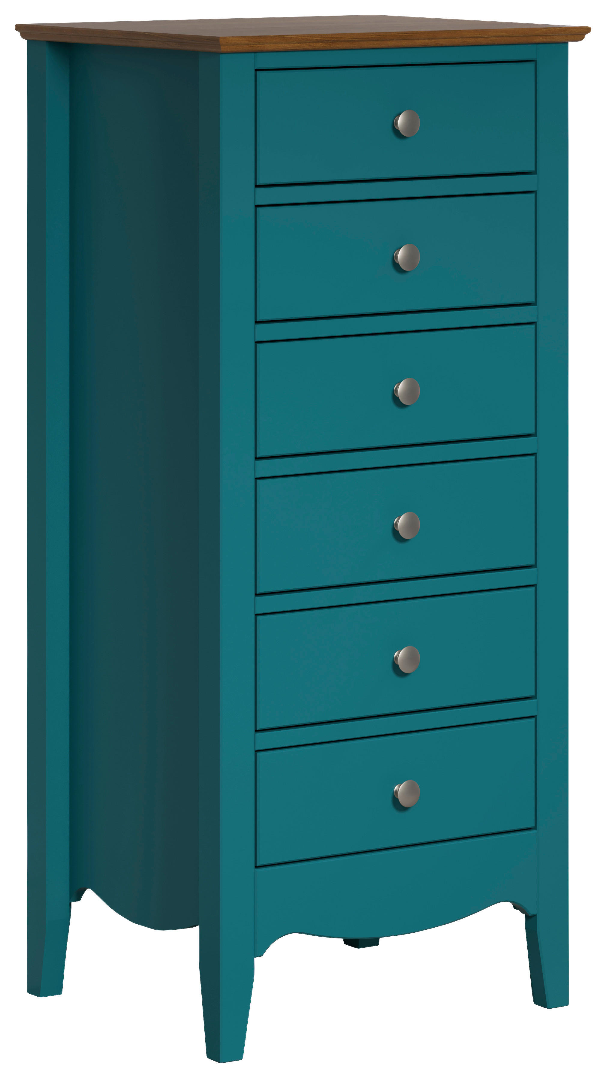 KOMMODE 50/110/42 cm Kiefer massiv  - Blau/Dunkelbraun, LIFESTYLE, Holz/Metall (50/110/42cm)