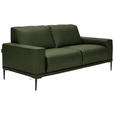 2-SITZER-SOFA in Leder Thymiangrün  - Thymiangrün/Schwarz, Design, Leder/Metall (180/82/92cm) - Johann Jakob