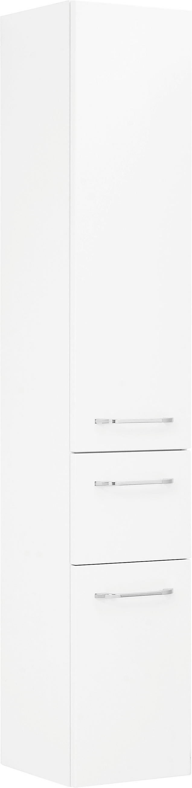 HOCHSCHRANK 30/168/33 cm  - Chromfarben/Weiß, Design, Glas/Holzwerkstoff (30/168/33cm) - Sadena