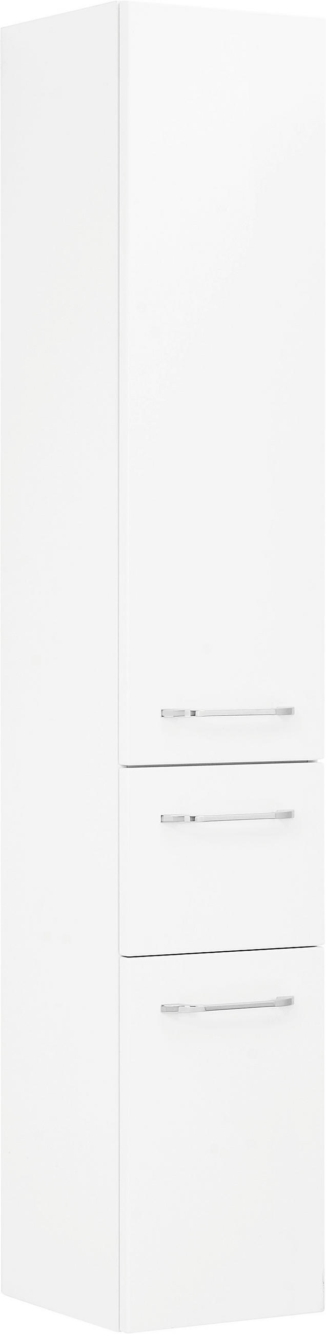 HOCHSCHRANK 30/168/33 cm  - Chromfarben/Weiß, Design, Glas/Holzwerkstoff (30/168/33cm) - Sadena