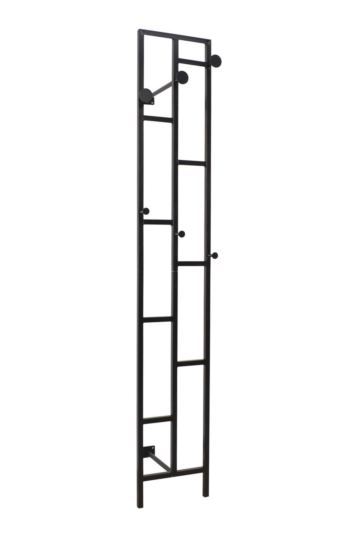 WANDGARDEROBE  in Schwarz  - Schwarz, Design, Metall (36/33,5/180cm) - MID.YOU