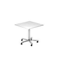 STEHTISCH 80/80/72-114 cm  - Chromfarben/Weiß, KONVENTIONELL, Holzwerkstoff/Metall (80/80/72-114cm) - Venda