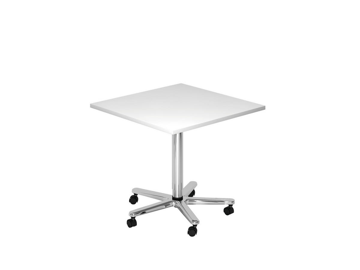 STEHTISCH 80/80/72-114 cm  - Chromfarben/Weiß, KONVENTIONELL, Holzwerkstoff/Metall (80/80/72-114cm) - Venda
