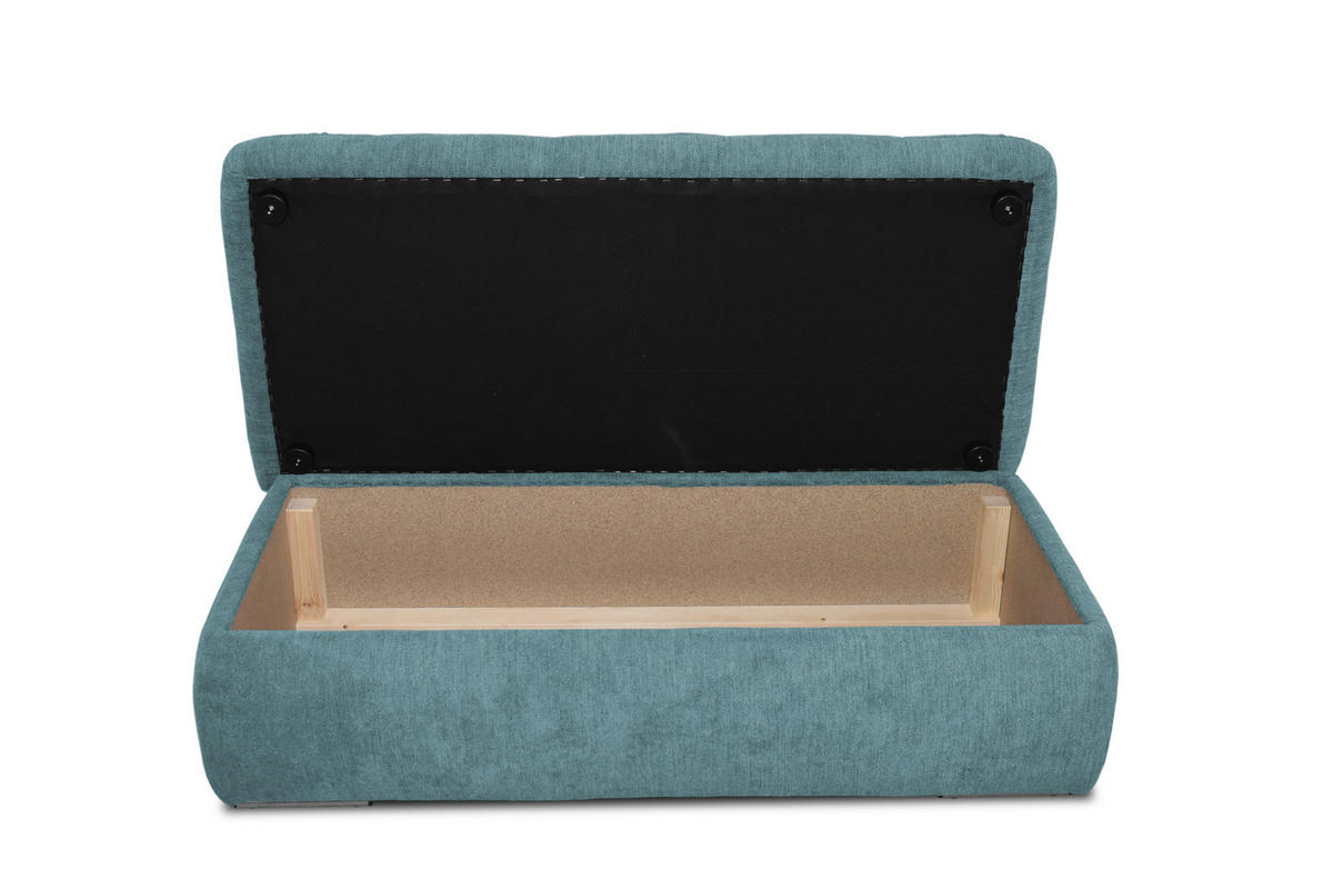 HOCKER Mikrofaser Petrol  - Chromfarben/Petrol, KONVENTIONELL, Textil/Metall (136/43/64cm) - MID.YOU