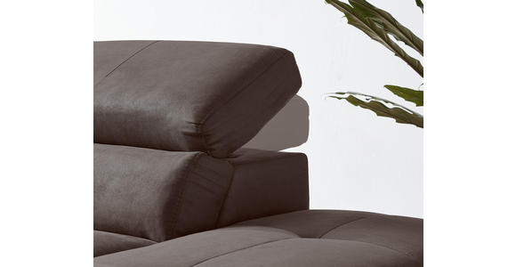 ECKSOFA in Lederlook Mokka 282/226 cm - Schwarz/Mokka, Natur, Holz/Textil (282/226cm) - Novel